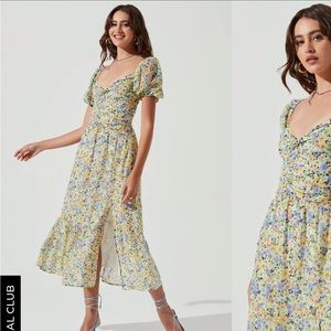 IRMA FLORAL PUFF SLEEVE MIDI DRESS from ASTR Size Medium